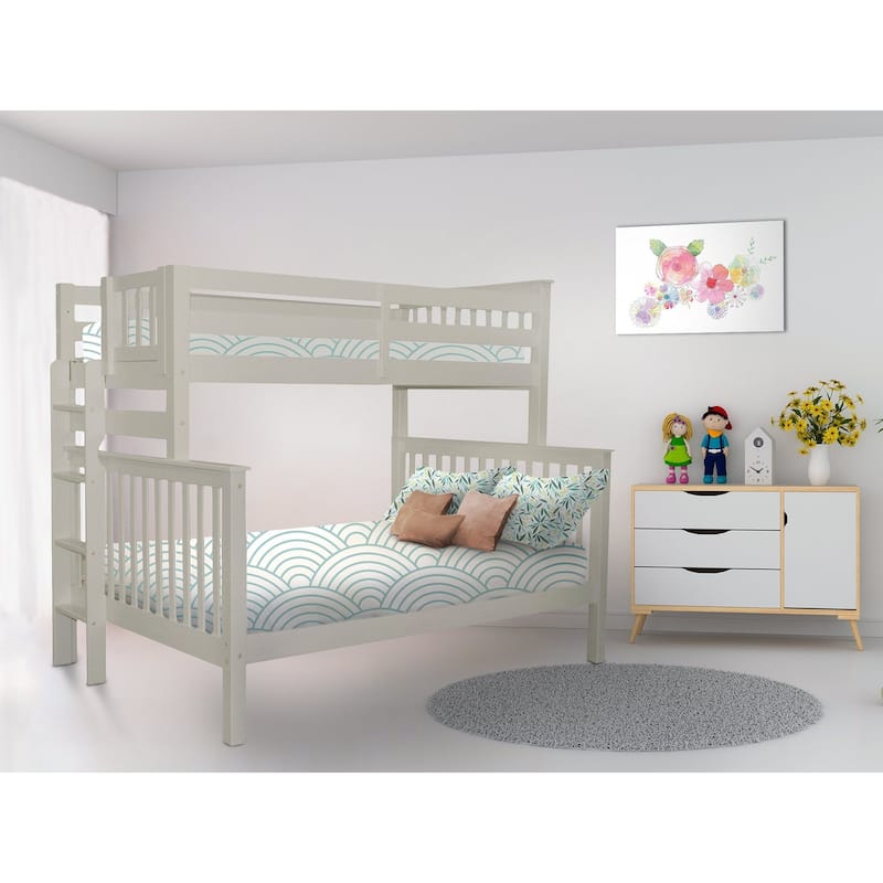 Taylor & Olive Trillium Twin over Full Bunk Bed with End Ladder
