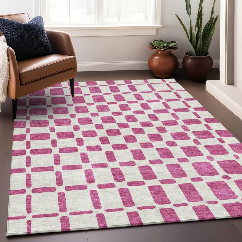 Machine Washable Indoor/ Outdoor Chantille Contemporary Geo Rug