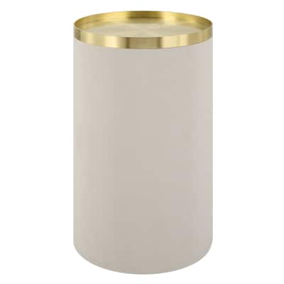 Uttermost Circuit Brass and White Accent Table - 14"W x 24"H x 14"D