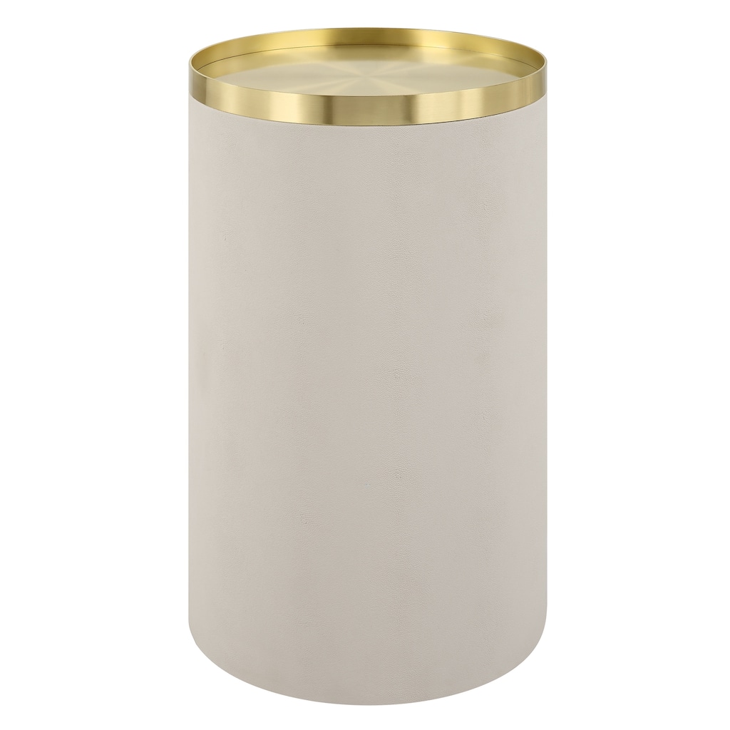 Uttermost Circuit Brass and White Accent Table - 14"W x 24"H x 14"D
