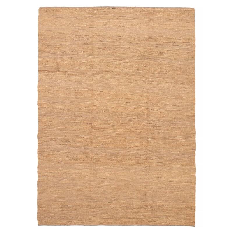 ECARPETGALLERY Flat-Weave Natural Khaki Wool Kilim - 6'9 x 9'7