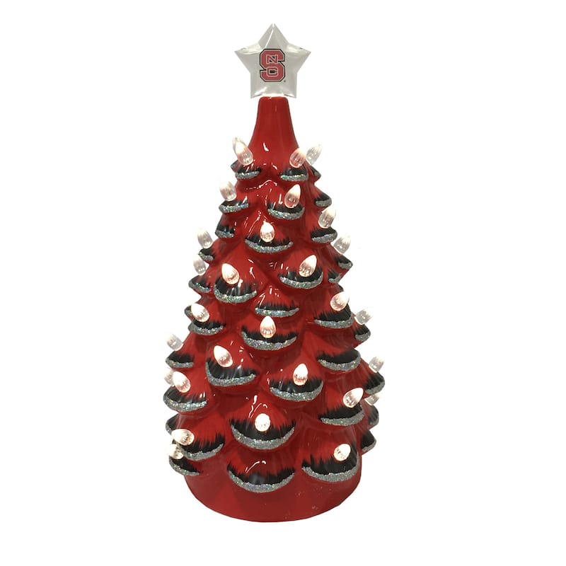 14 inch North Carolina State Ceramic Tree - red