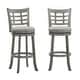 preview thumbnail 16 of 21, Rovinj Upholstered Back Swivel Bar Stool - Barstool Antique Grey-Grey Linen-Window Back