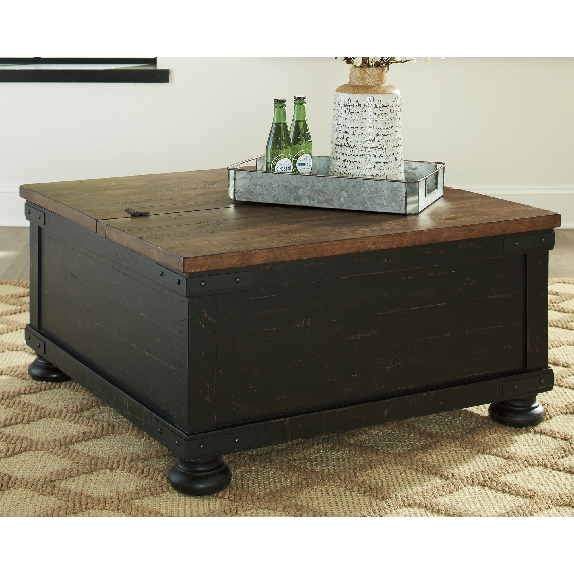 Black farmhouse shop end table