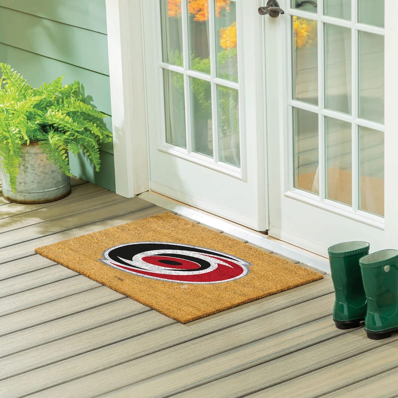 Carolina Hurricanes Full Color Indoor/Outdoor Coir Mat - 36" x 24"