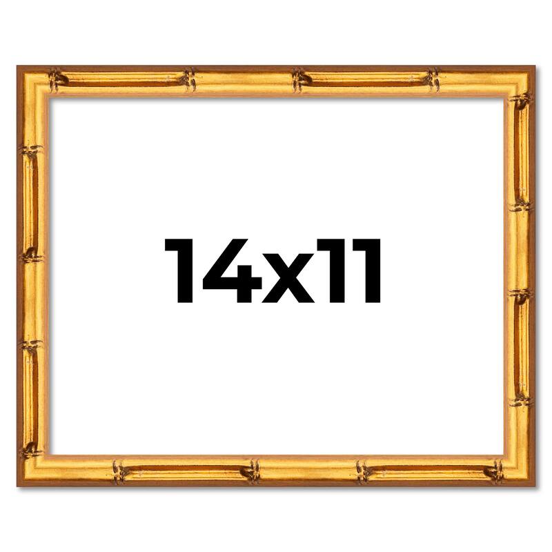 14x11 Frame Gold Bamboo Picture Frame - Complete Modern Photo Frame