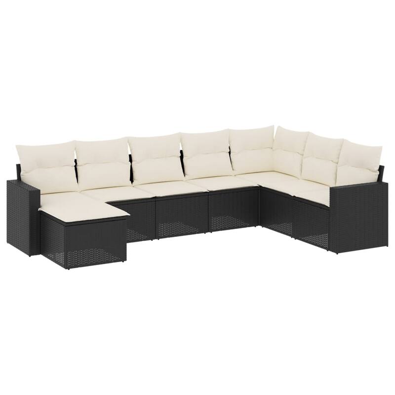 vidaXL Garden Sofa Set Black frame, Cream white cushions - 21.7 x 21.7 x 14.6