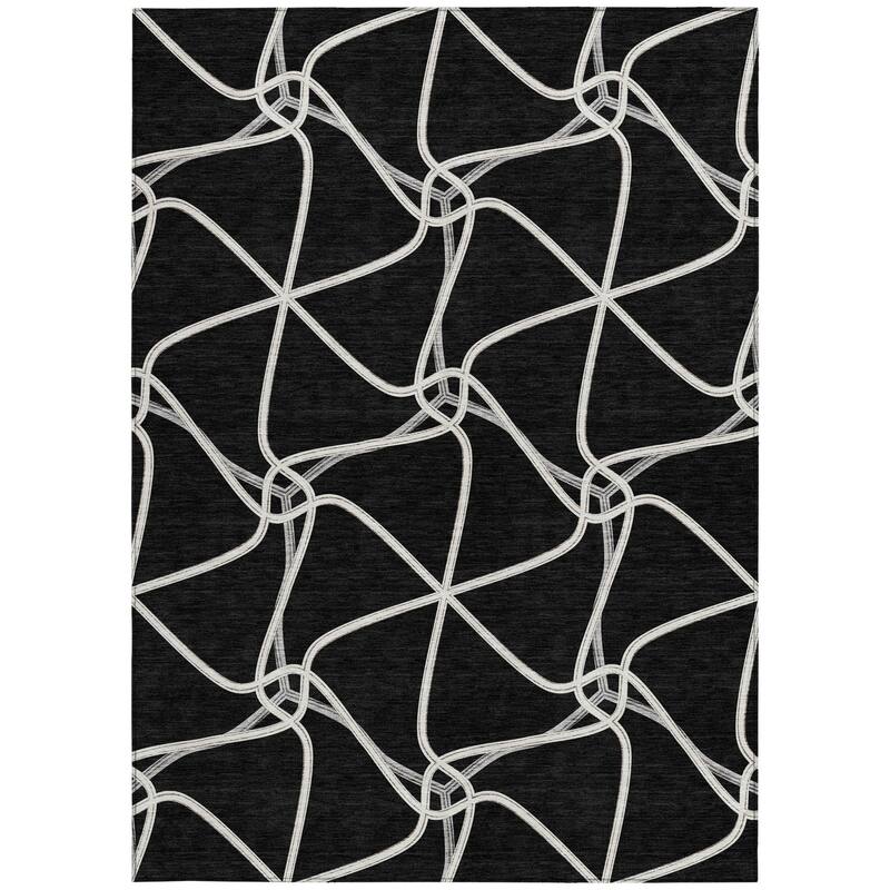 HomeRoots Geometric Contemporary Rectangle Outdoor Rug