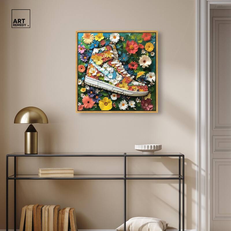 Painted in Floral Sneaker Canvas by Art Remedy