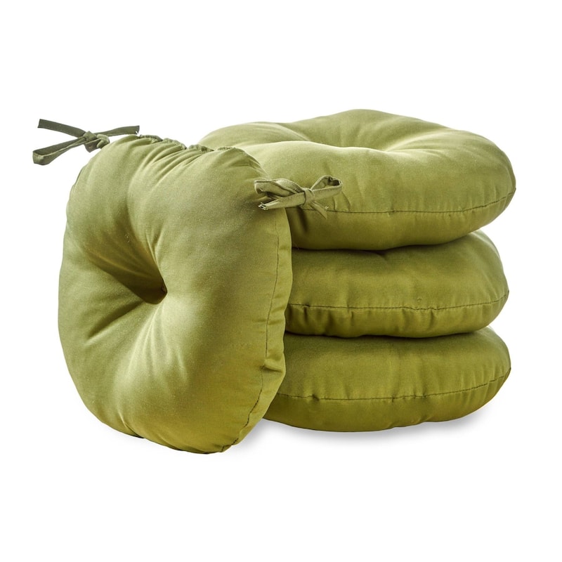 Hunter Green 15-inch Round Outdoor Bistro Chair Cushion (Set of 4)