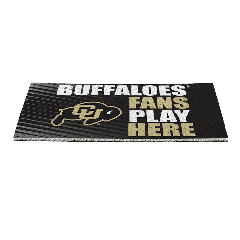 28 in. x 16 in. University of Colorado "Fans Play Here" PVC Door Mat