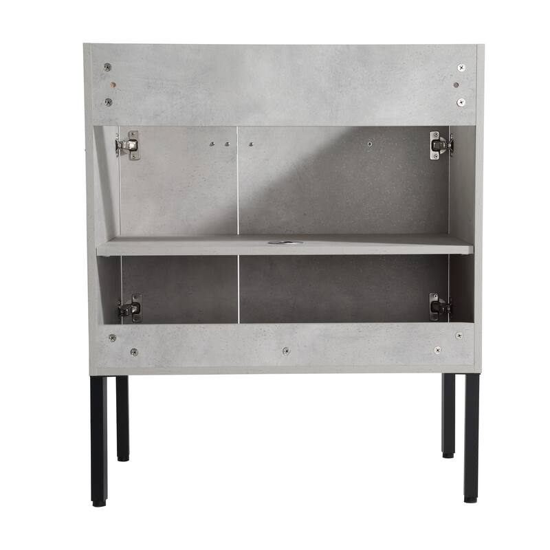 30" FreeStanding Bathroom Vanity with Sink, Floor Stand Bathroom Vanity with Soft Close Door and Adjustable shelf