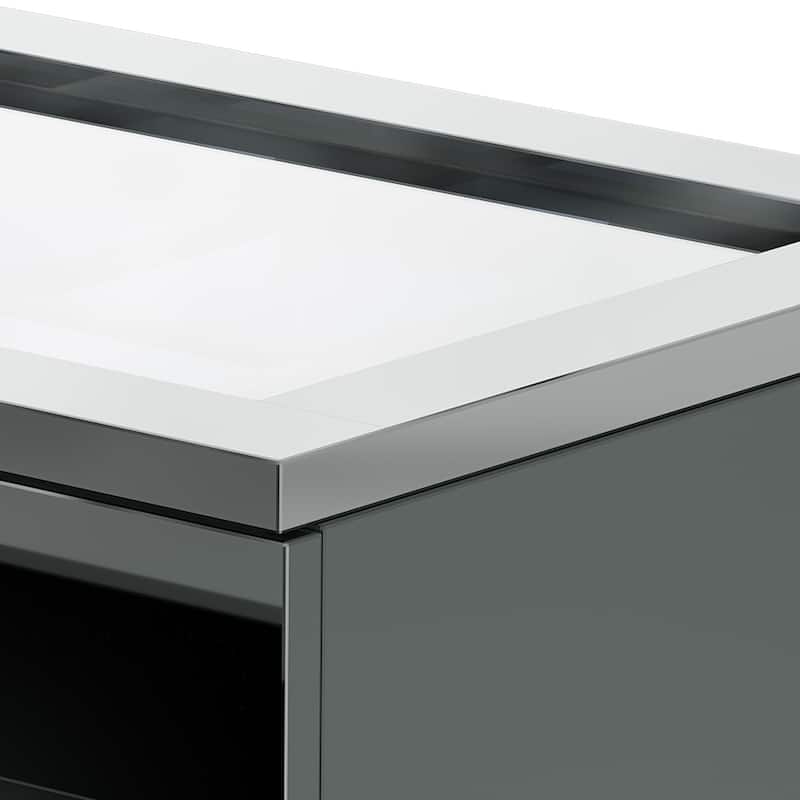 Moasis 8 Drawer High Gloss Dresser with RGB LED Light for Modern Bedroom Storage