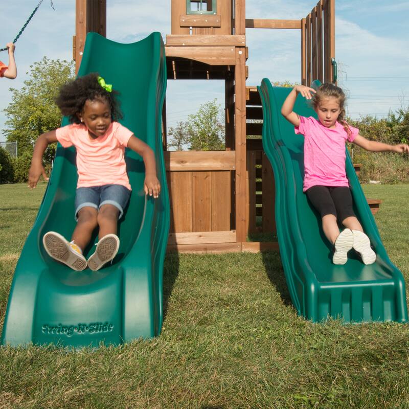 Swing-N-Slide Willows Peak Deluxe Wood Outdoor Swing Set