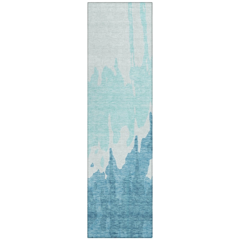 Machine Washable Indoor/ Outdoor Modern Abstract Chantille Rug