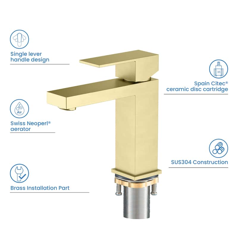 Single Handle Bathroom Sink Faucet with Pop Up Drain