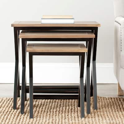 SAFAVIEH Jack Stacking Nesting Tray Tables - 24.4" W x 17" L x 23.8" H