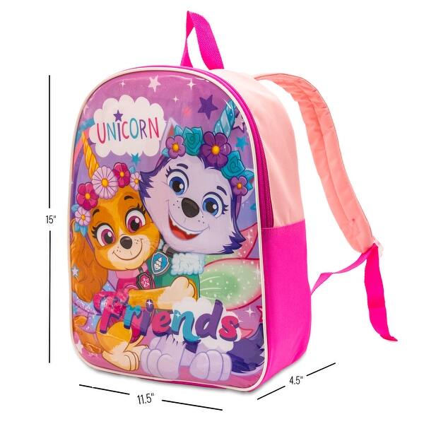 dimension image slide 13 of 26, Girls 15" Backpack with Padded Straps & Zip Compartment - Ideal Toddler Bookbag for School & Travel