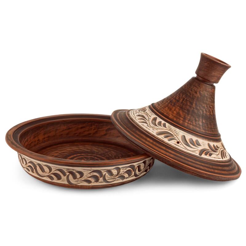 STP Goods Handmade 2.1Qt Red Clay Stoneware Tajine