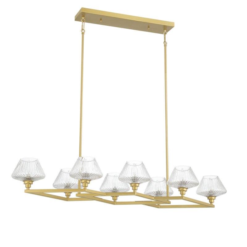 Acroma - 8 Light Steel & Glass Dimmable Chandelier - N/A