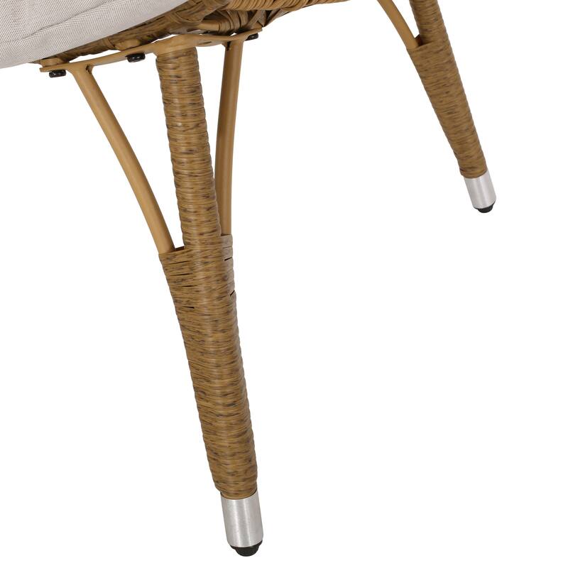 Serina Cushioned Wicker Teardrop Chair by Christopher Knight Home