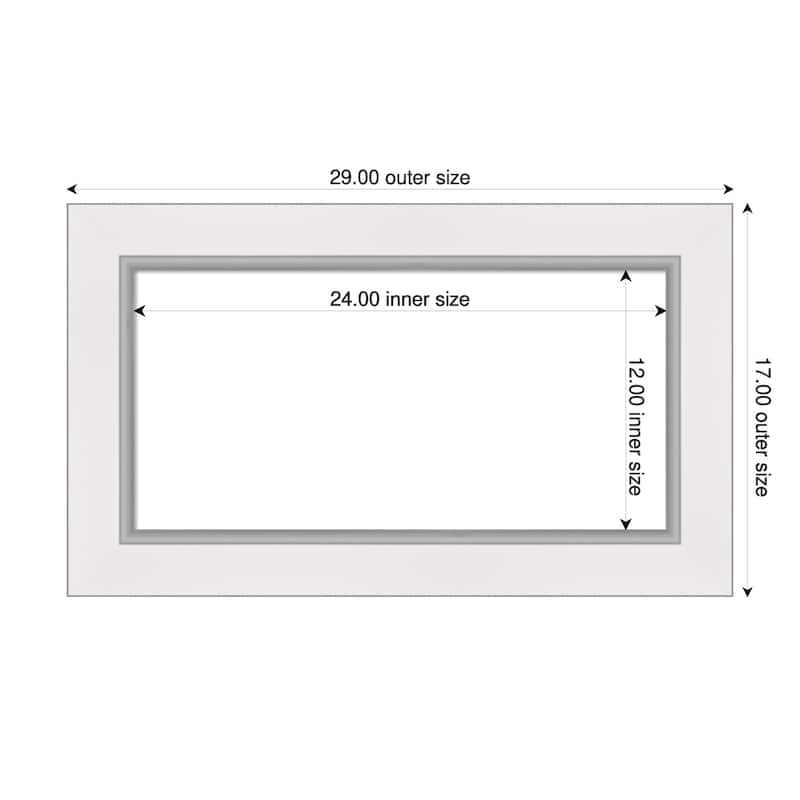 Amanti Art Eva Black Silver Framed Dry Erase Magnetic Board - 29 x 17 in - Eva White Silver
