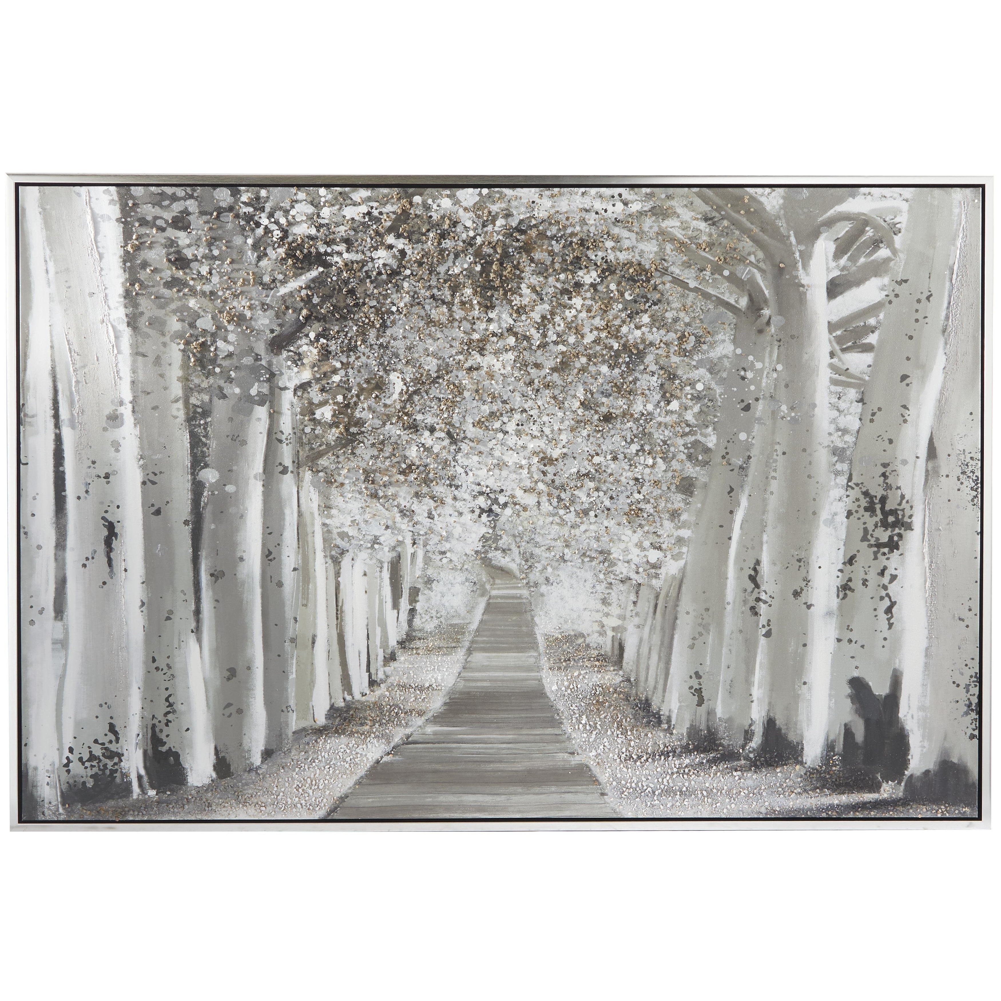 Canvas Landscape Trees Living Room Framed Wall Art with Frame - Roche River Decor