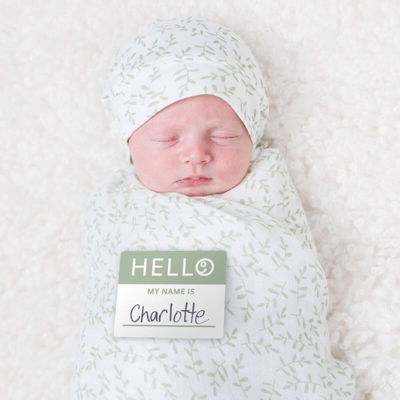 lulujo Hello World Hat & Swaddle Set