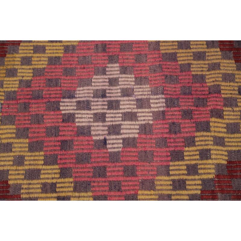 Hand Woven Oriental 100% Wool Carpet Southwestern Tribal Multi-Colored Kilim Area Rug - 9' 2'' X 5' 10''