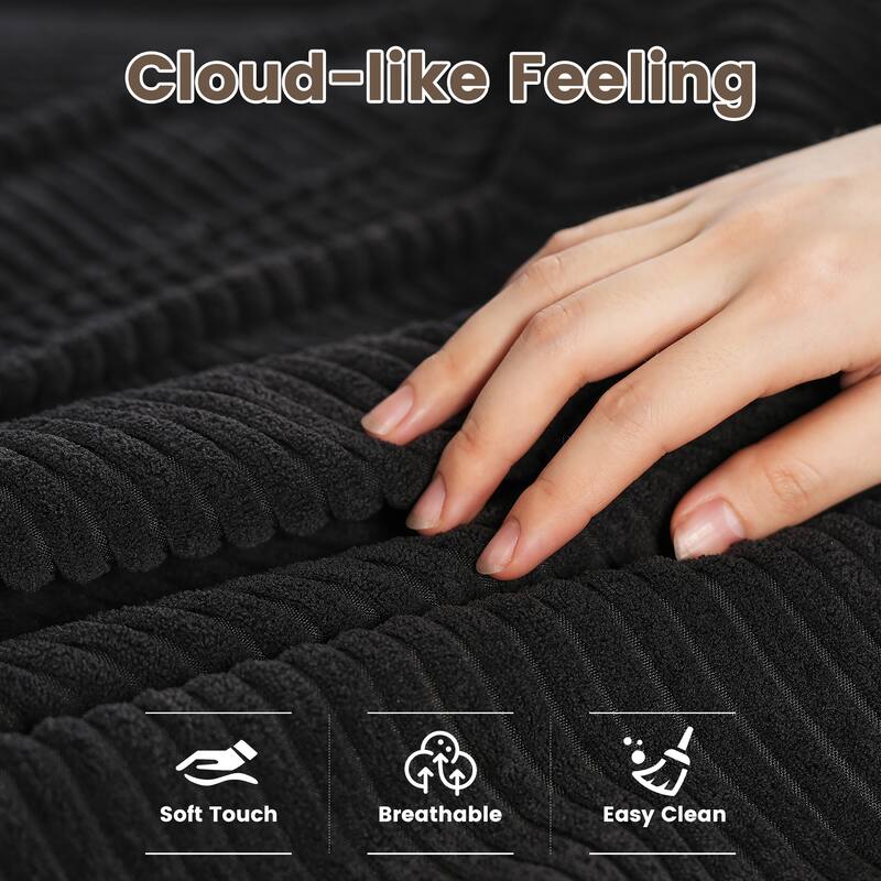 HOOOWOOO Corduroy Upholstered Couch Modular Sectional Sofa