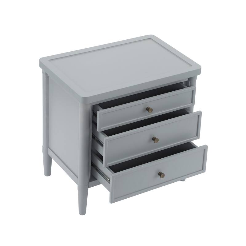 Christopher Knight Home - Modern Minimalist 23.62" Nightstand with Roller Glide Drawers & Solid Wood Legs, Versatile Home Use