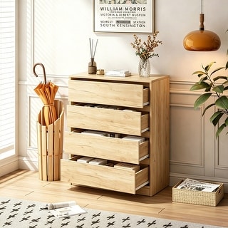 4-Drawer Vanity Desk, Handleless Design, Suitable for Bedroom and Living Room