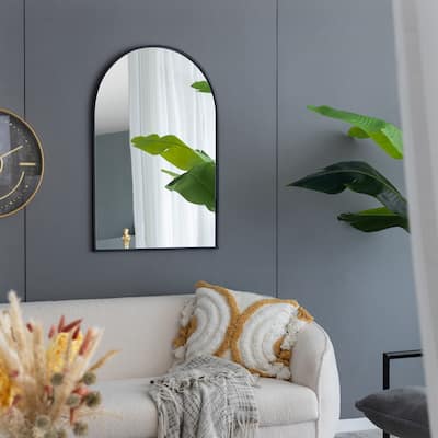 24" x 36" Arched Mirror with Metal Frame