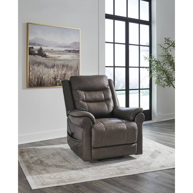 Signature Design by Ashley Oatman Dark Gray Power Lift Recliner