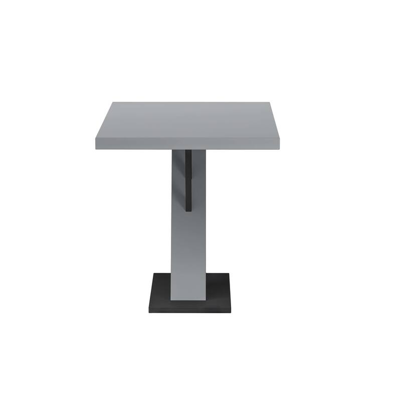 Somette Lillian 2-Piece Gloss Gray Dining Set with Dining Table & Nook