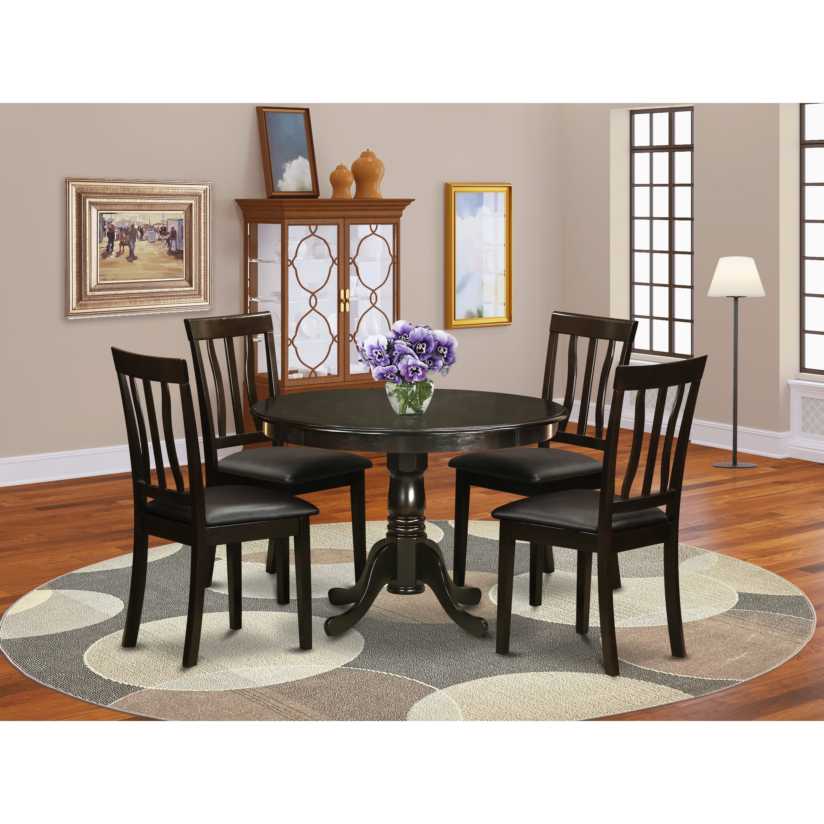 East West Furniture 3 Piece Dinette Set A Round Kitchen Table