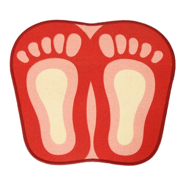 Cartoon Foot Shape Ground Floor Foot Mat Antiskid - red