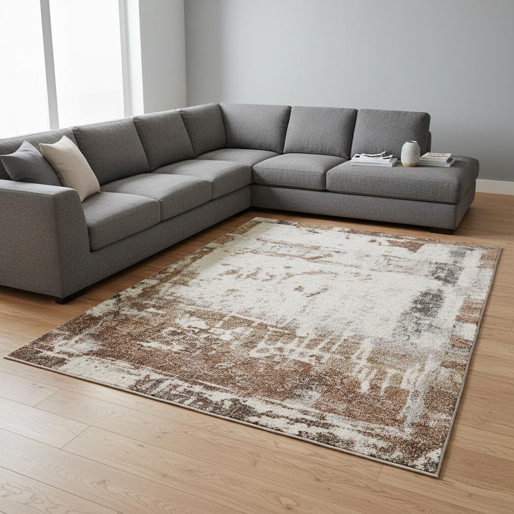 HomeRoots Abstract Modern Rectangle Area Rug - 8' X 11'