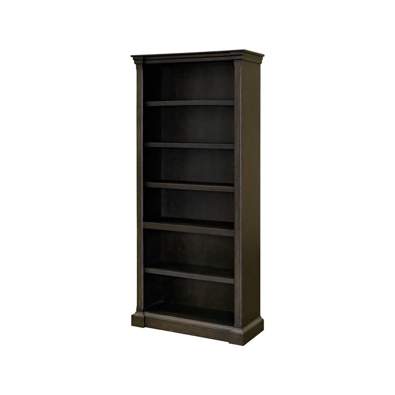Traditional Wood Bookcase With Doors, Office Shelving, Storage Cabinet, Fully Assembled, Dark Brown - 36W x 78H x 13.5D - Dark Brown