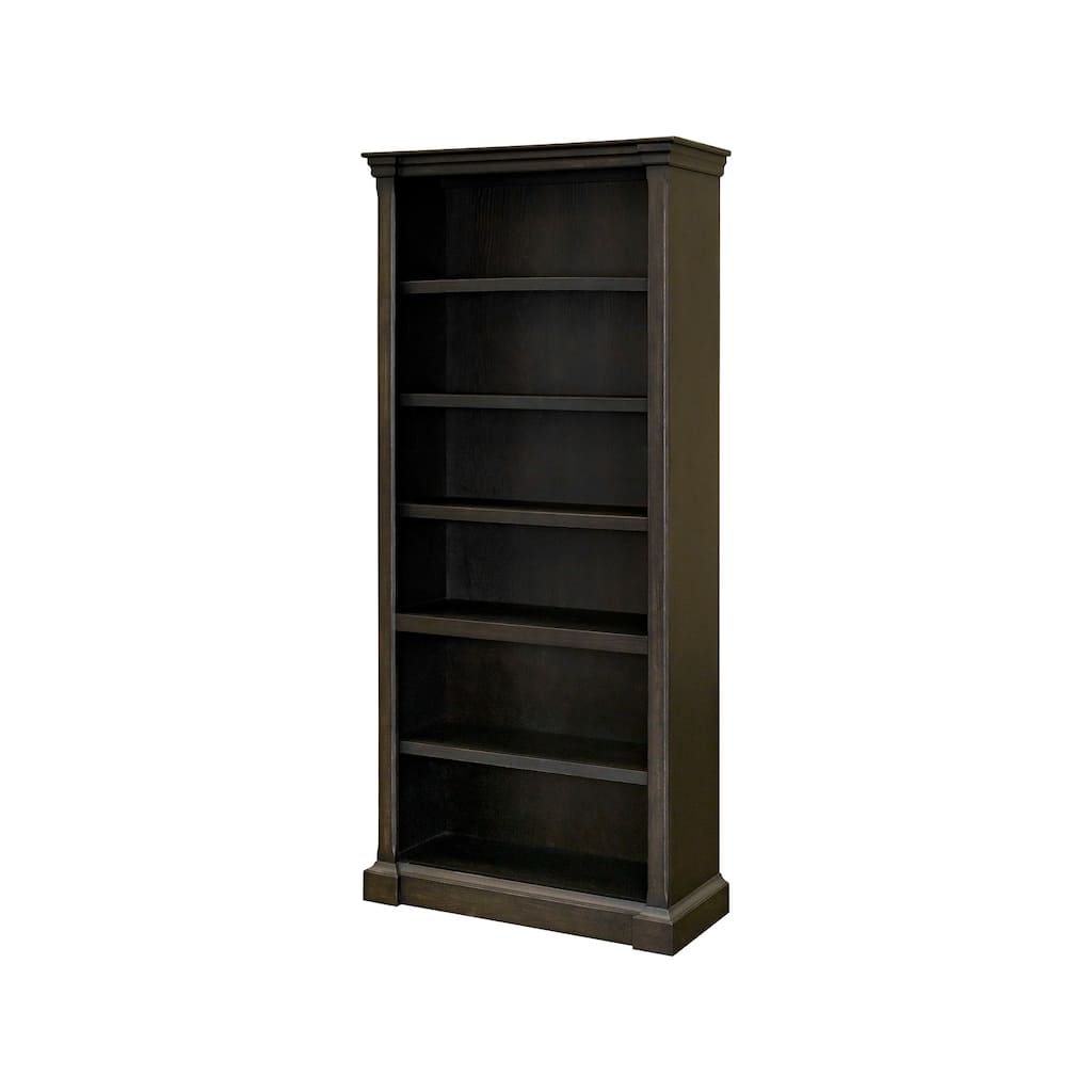 Traditional Wood Bookcase With Doors, Office Shelving, Storage Cabinet, Fully Assembled, Dark Brown - 36W x 78H x 13.5D
