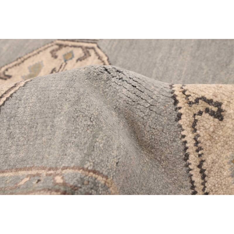 ECARPETGALLERY Hand-knotted Finest Agra Jaipur Grey Wool Rug - 5'6 x 8'5