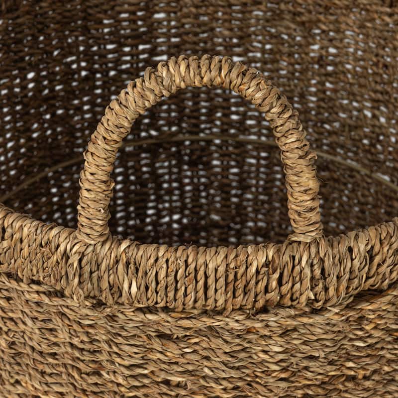 Household Essentials Seagrass Basket with Handles - 13.8"L x 13.8"W x 11.8"H
