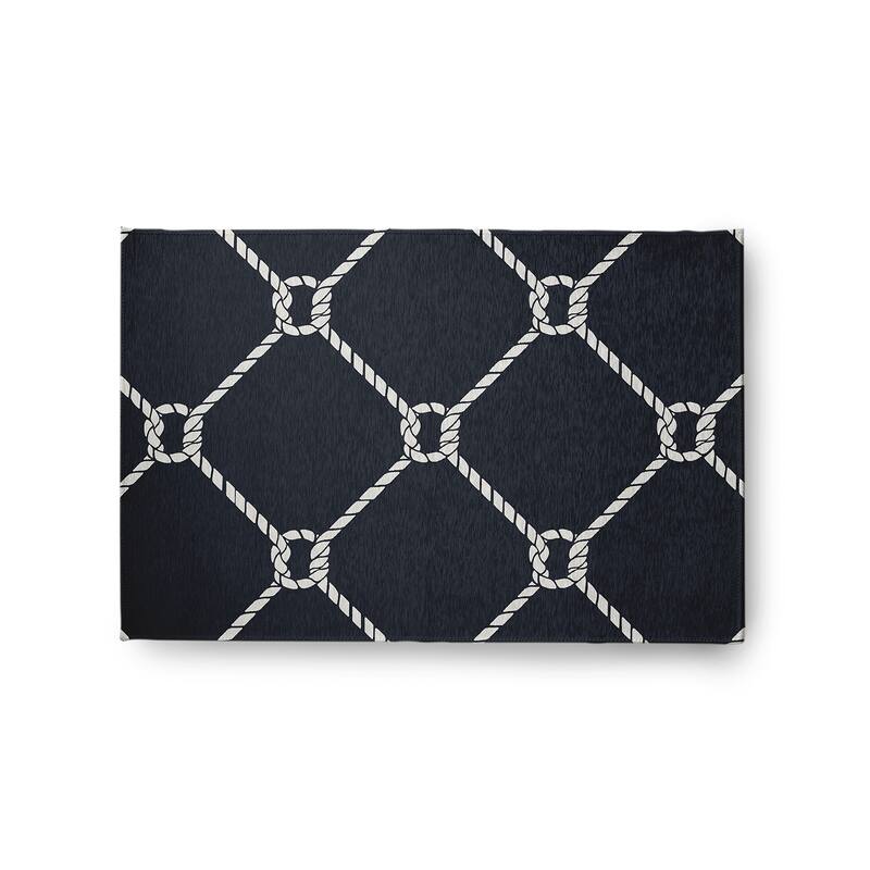 Ahoy Nautical Chenille Rug - Shark Blue - 2' x 3'