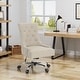 preview thumbnail 25 of 29, 360° Rotating Home Office Chair, Adjustable Height Ergonomic Chair, Upholstered Desk Stool with Metal Base and Wheels - N/A