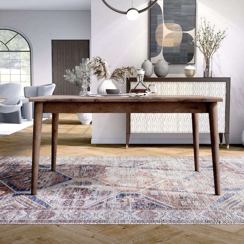 Furniture of America Sevo Midcentury Modern Brown 59-inch Dining Table