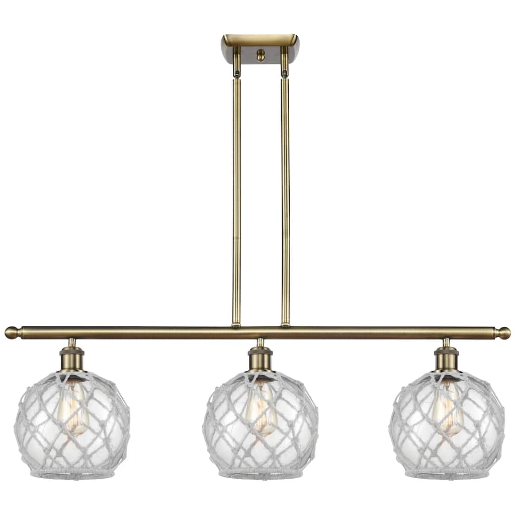 Innovations Lighting Endless Possibilities Ballston - Farmhouse Rope - 3 Light 36" Stem Hung Island Light
