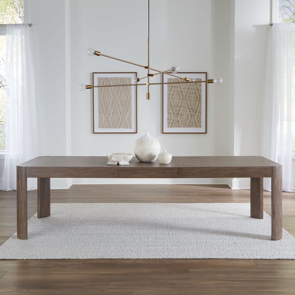 Liberty Furniture South Bend Rectangular Leg Table with Removable Leaf - Width 42"x Depth 110" x Height 30"