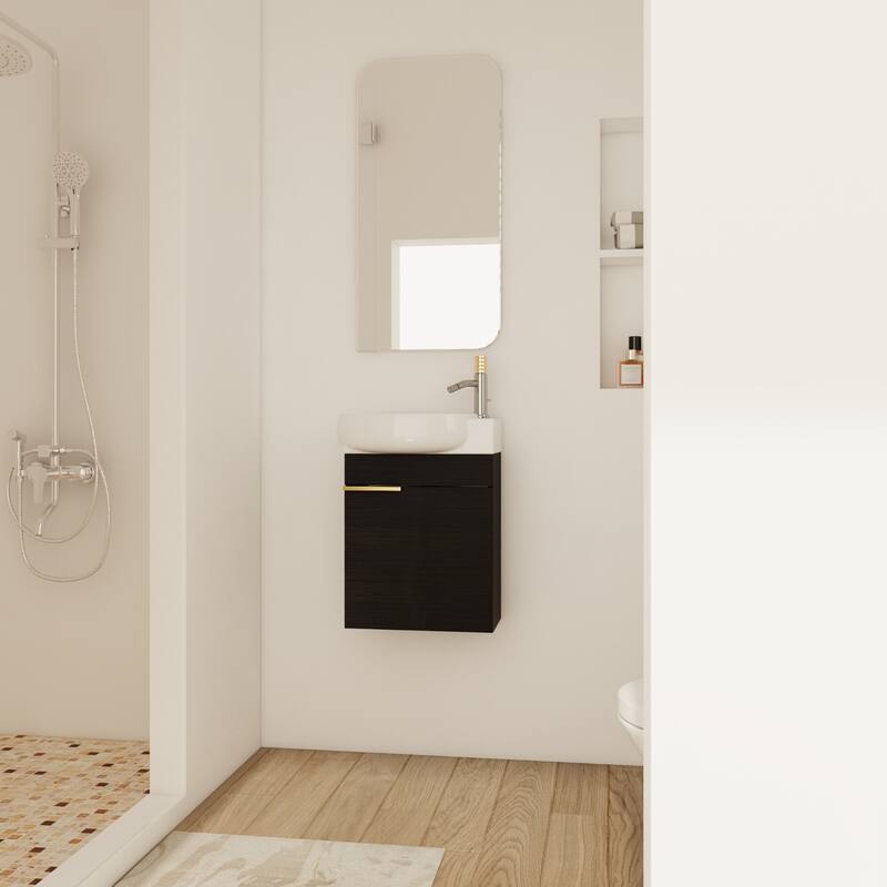 GDFStudio - Emery Elegant Soft Close Doors Bathroom Vanity with Ceramic Sink for Compact Spaces