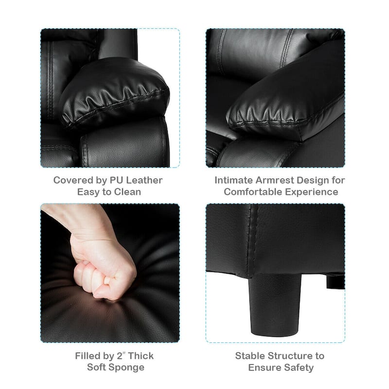 Gymax Deluxe Padded Kids Sofa Armchair Recliner Headrest Children w/ - See Details
