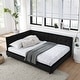 preview thumbnail 1 of 10, Full Size Upholstered Daybed with Backrest and Armrests Black